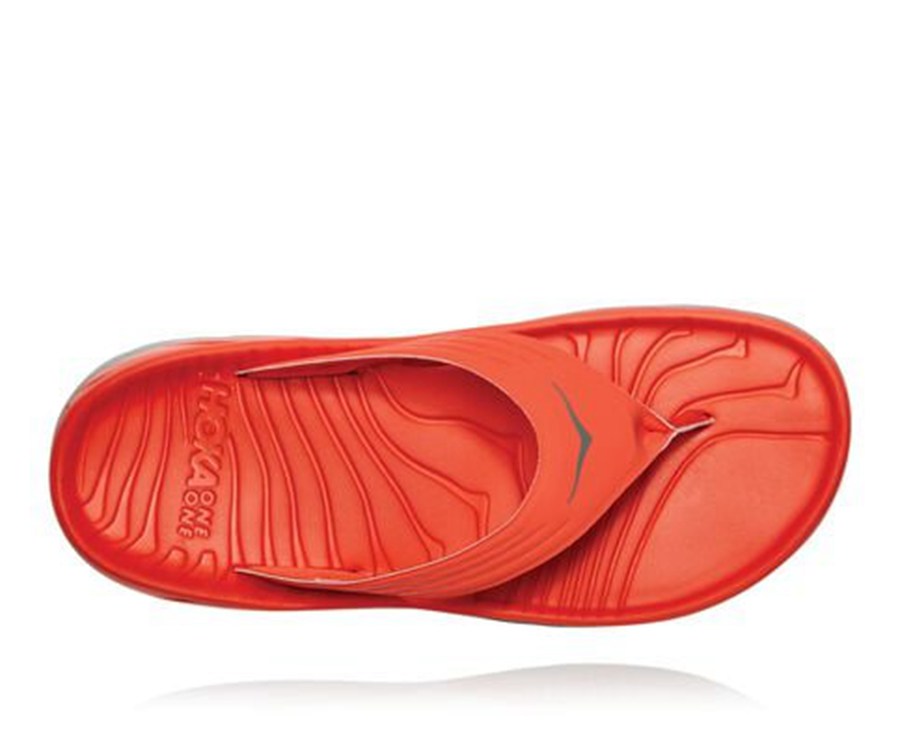 Hoka One One Mens Sandals - ORA Recovery Flip - Red - ANQO47892